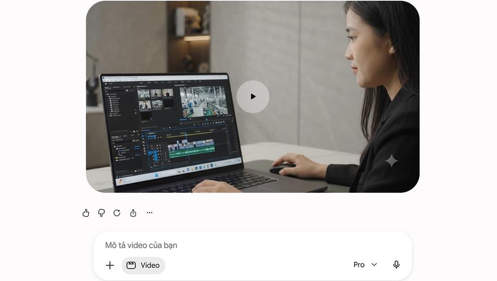 Giao diện Veo trên Gemini minh họa cách doanh nghiệp tạo video AI