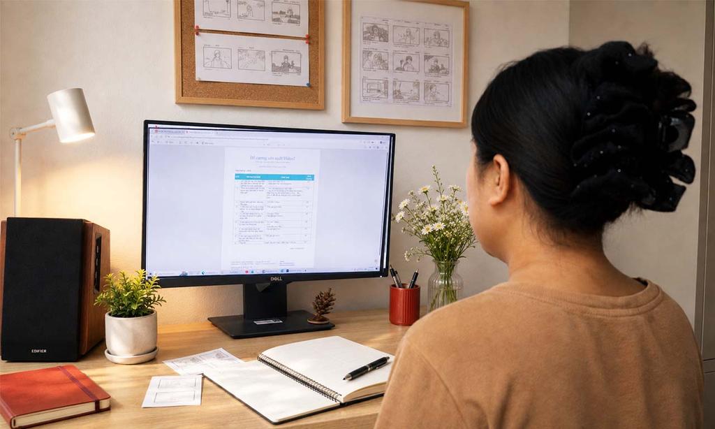 Nhân viên Adcentral phát triển ý tưởng và viết kịch bản video quảng bá cho doanh nghiệp giáo dục